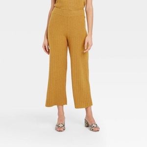 Who What Wear - Women’s High-Rise Wide Leg Lounge Pants - Yellow XL